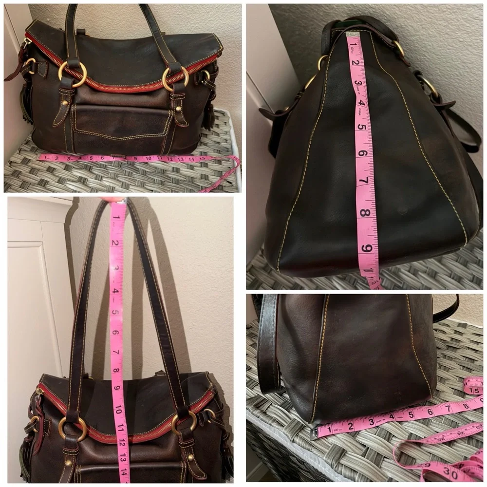 Dooney & Bourke Florentine Smith Leather Pocket Shoulder Bag - Picture 5 of 15
